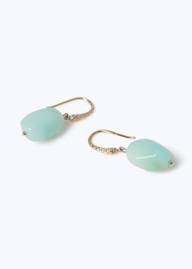 Muse Turquoise Stone Fish Hook Drop Earrings
