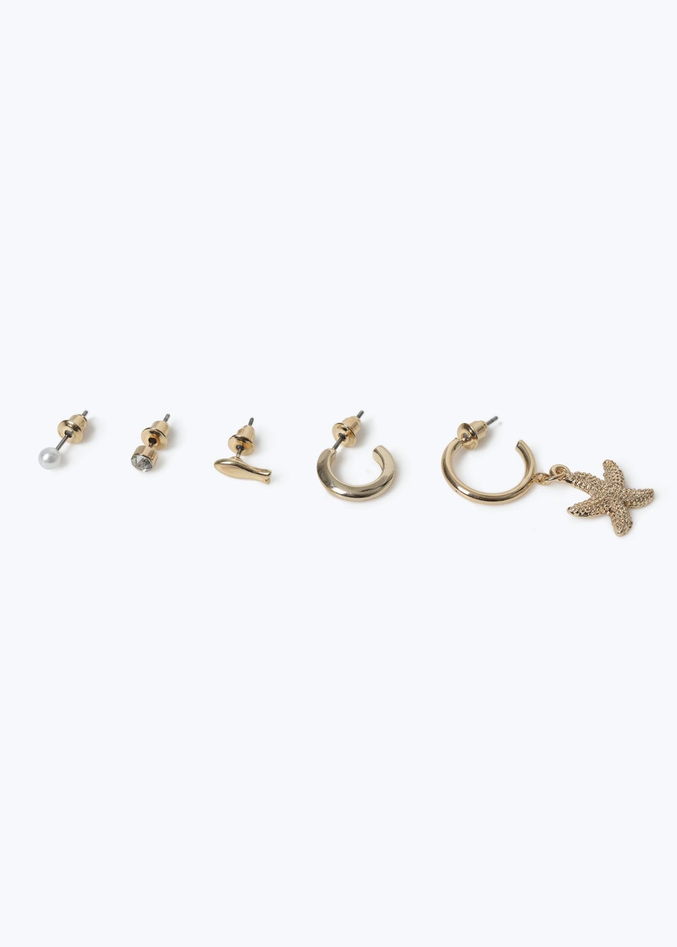 Muse 6 Pack Gold Starfish Earrings