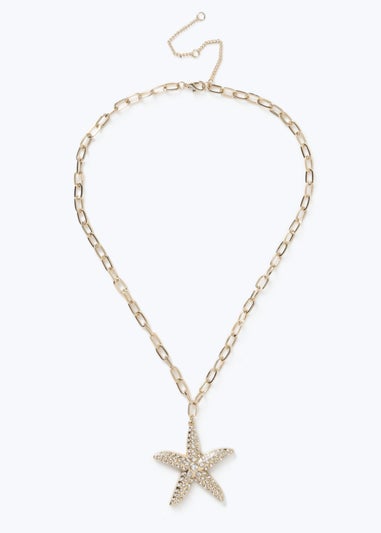 Muse Gold Starfish Metal Pendant Necklace