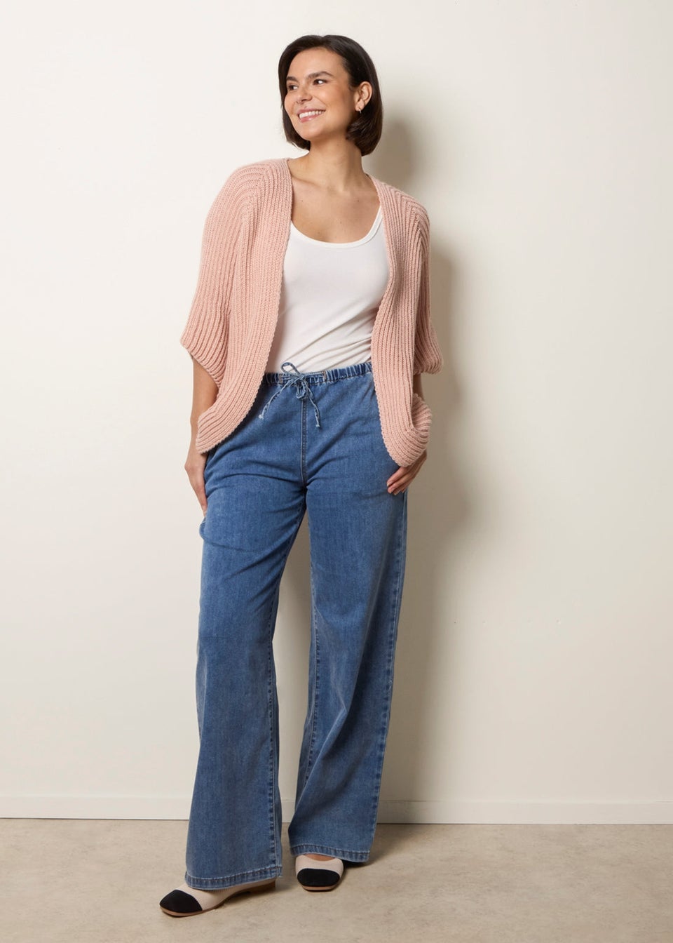 Blue Vanilla Pink Edge To Edge Rib Cardigan