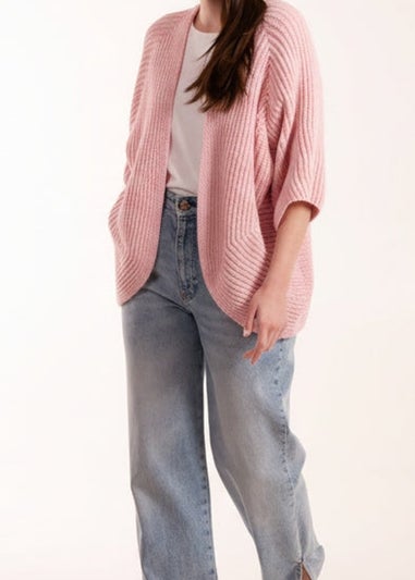 Blue Vanilla Pink Knitted Mid Length Cardigan