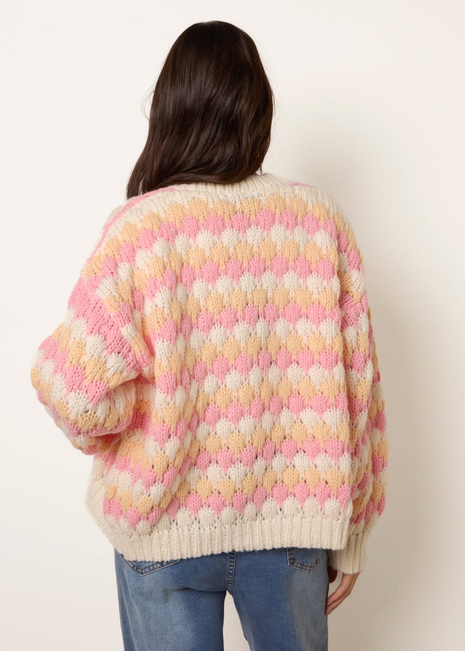 Blue Vanilla Pink Multicoloured Striped Cardigan