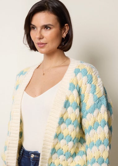 Blue Vanilla Aqua Multicoloured Striped Cardigan