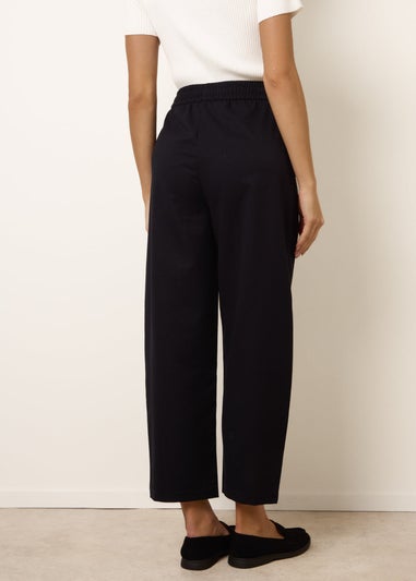 Blue Vanilla Navy Elastic Waist Drawstring Trousers