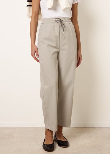 Blue Vanilla Stone Elastic Waist Drawstring Trousers