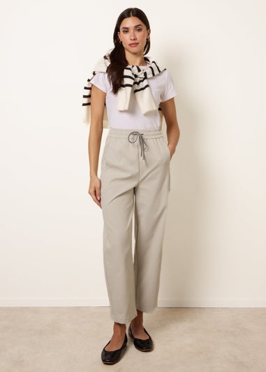 Blue Vanilla Stone Elastic Waist Drawstring Trousers