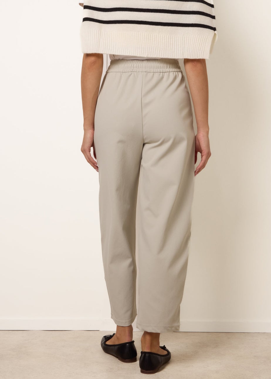 Blue Vanilla Stone Elastic Waist Drawstring Trousers