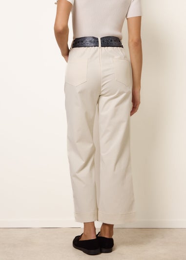 Blue Vanilla White Scarf Belt Trousers