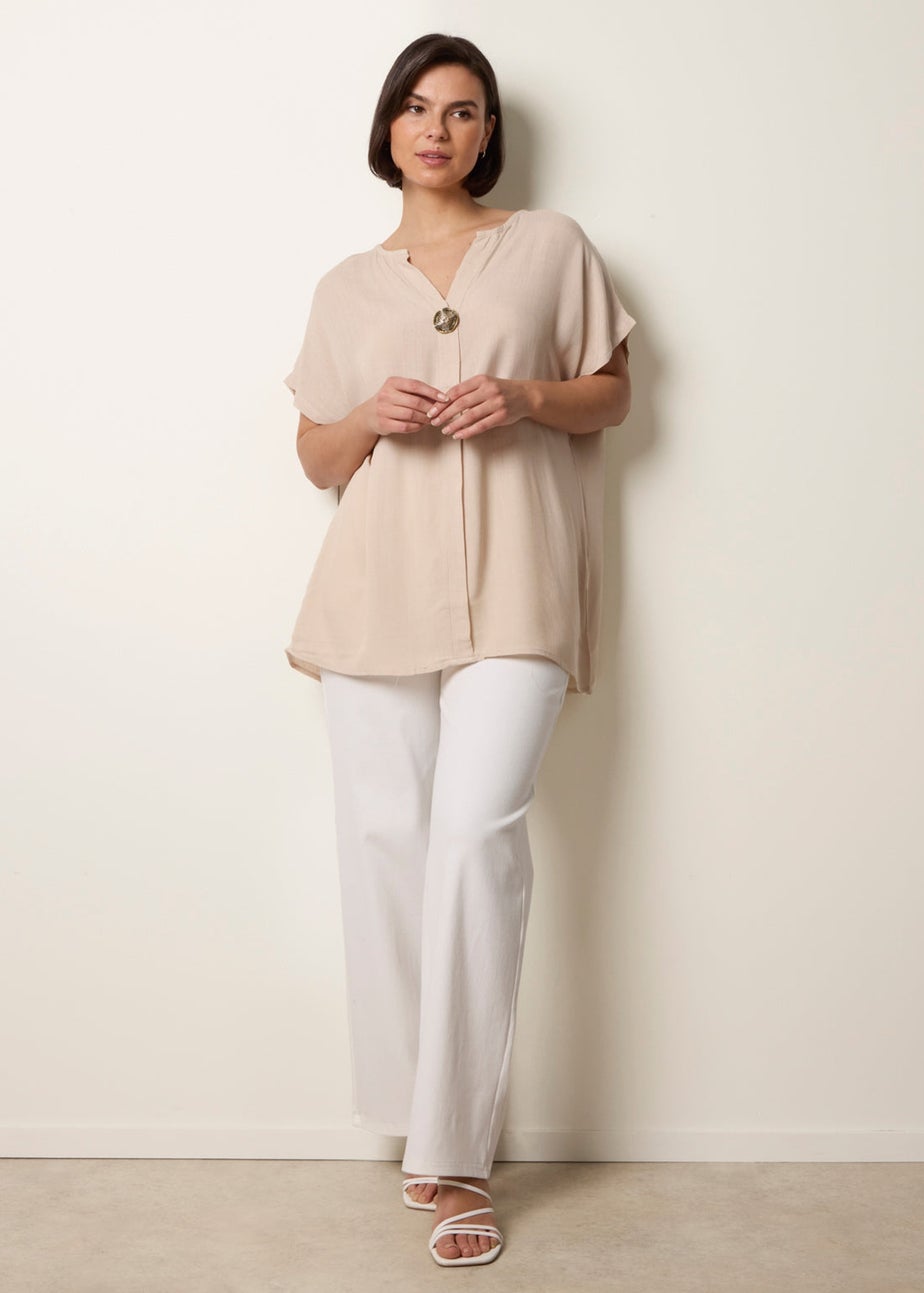 Blue Vanilla Stone Short-Sleeve Tunic Top