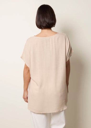 Blue Vanilla Stone Short-Sleeve Tunic Top