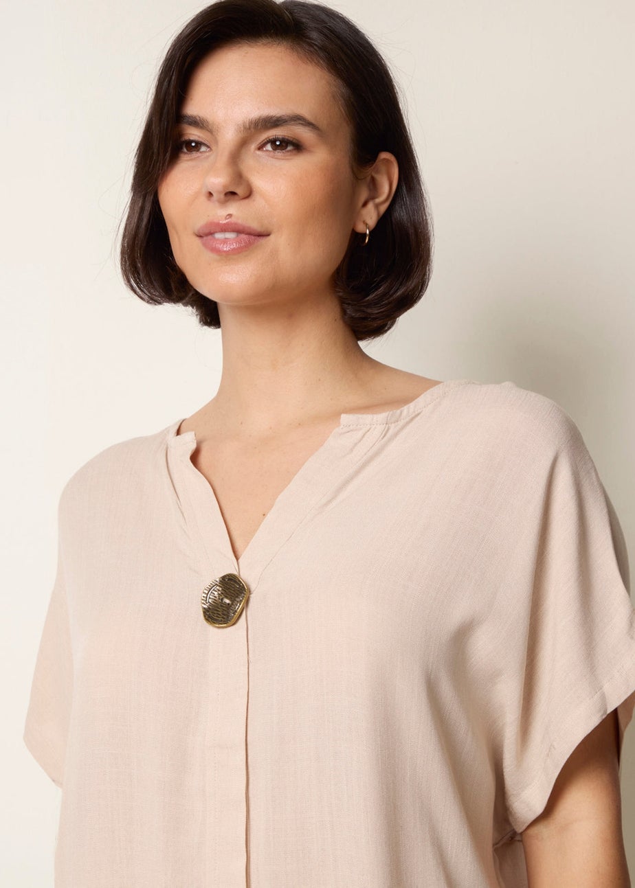 Blue Vanilla Stone Short-Sleeve Tunic Top