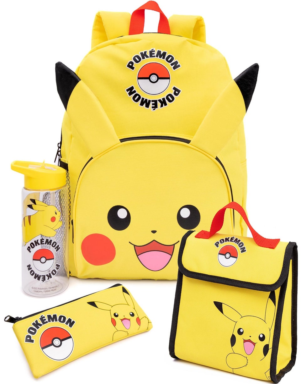 Vanilla Underground Pokemon Boys Yellow Pikachu 4 Piece Backpack Set