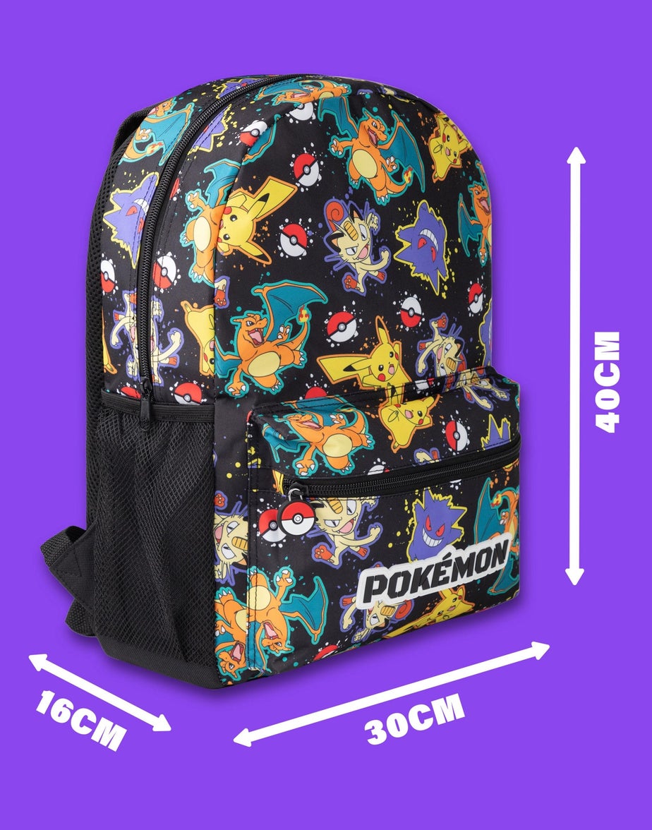 Vanilla Underground Pokemon Boys Black Character All Over Print Backpack