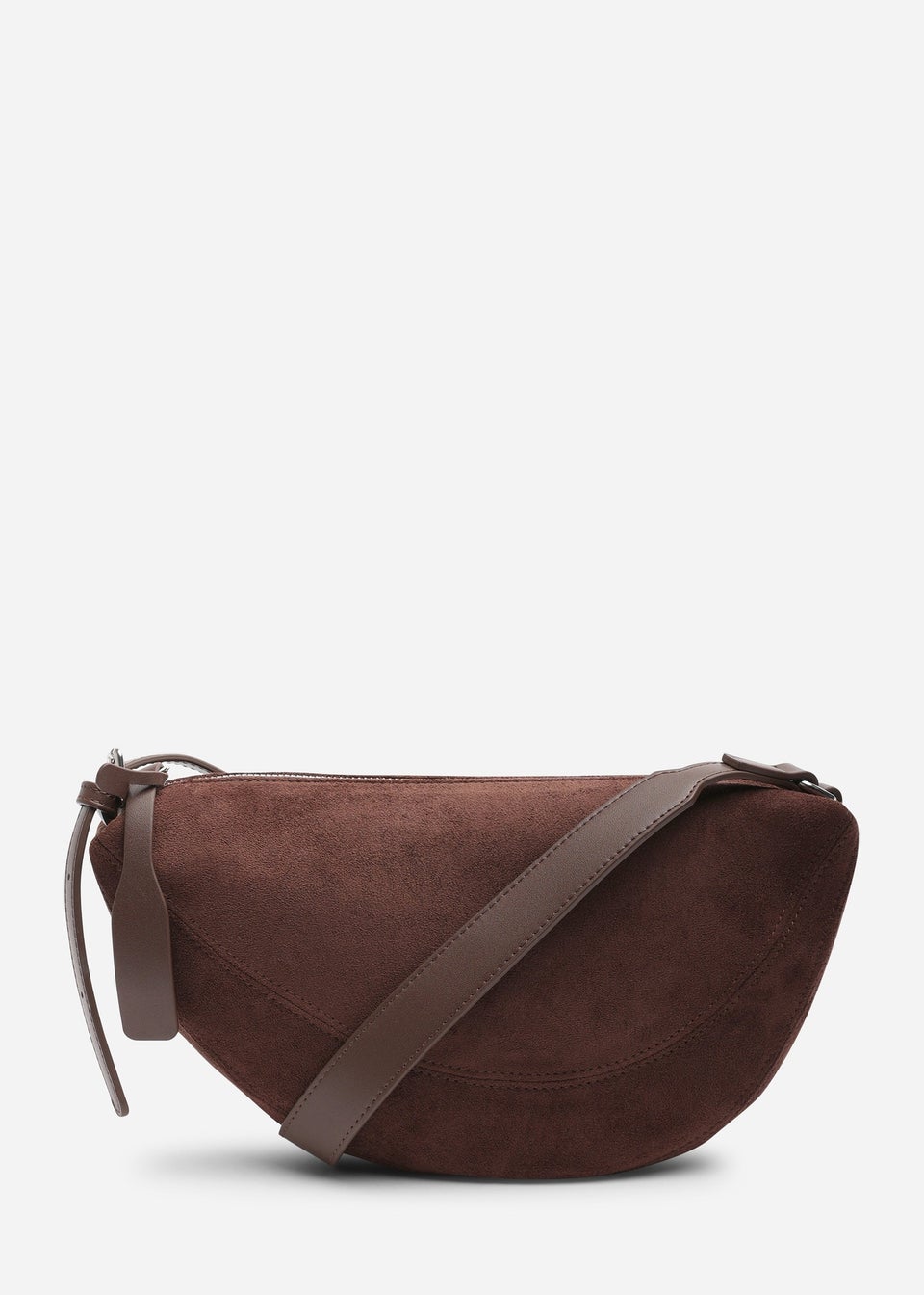 Where's That From Womens Cloud Dark Brown Suede Crossbody Shoulder Bag