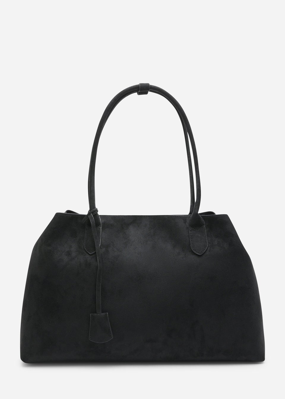 Where's That From Womens Drift Black Suede Slouchy Shoulder Tote Bag