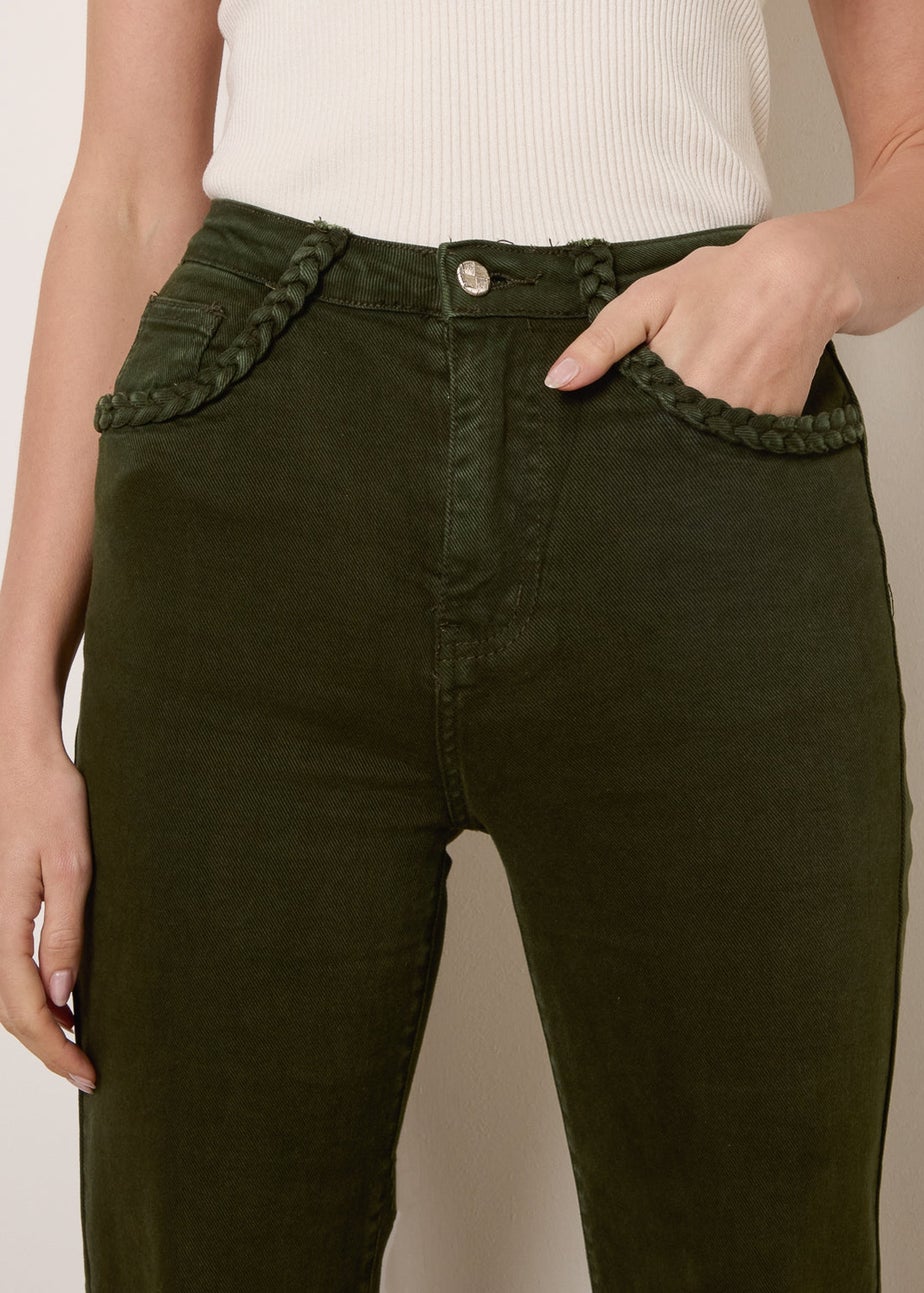 Blue Vanilla Green Pocket Rope Stretch Jeans