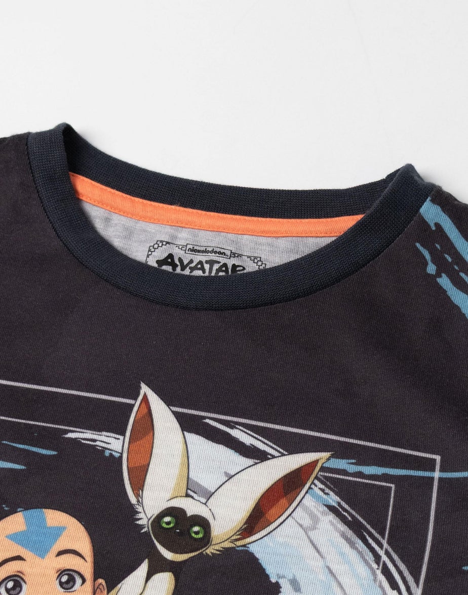 Vanilla Underground Avatar: The Last Airbender Boys Black Long Pyjama Set (5-14 Years)