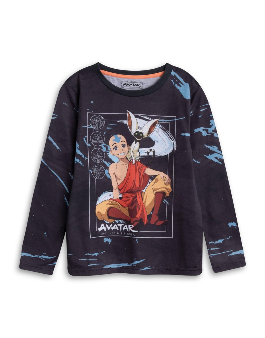 Vanilla Underground Avatar: The Last Airbender Boys Black Long Pyjama Set (5-14 Years)