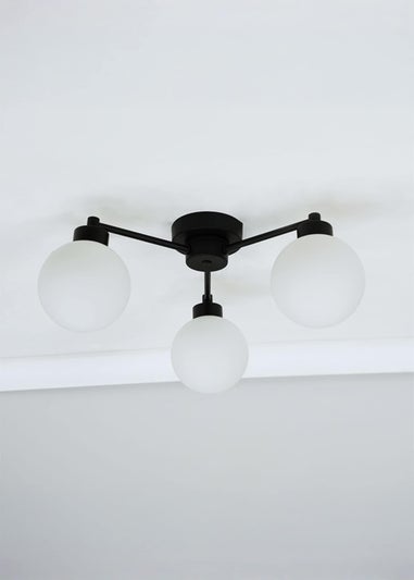ValueLights Jonah Black Ceiling Light with Globe Shades