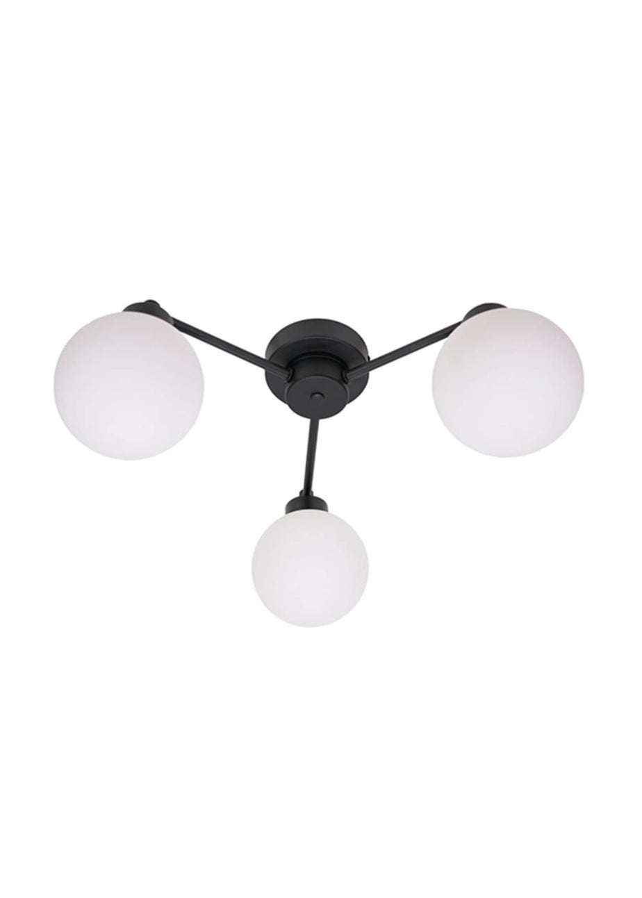 ValueLights Jonah Black Ceiling Light with Globe Shades