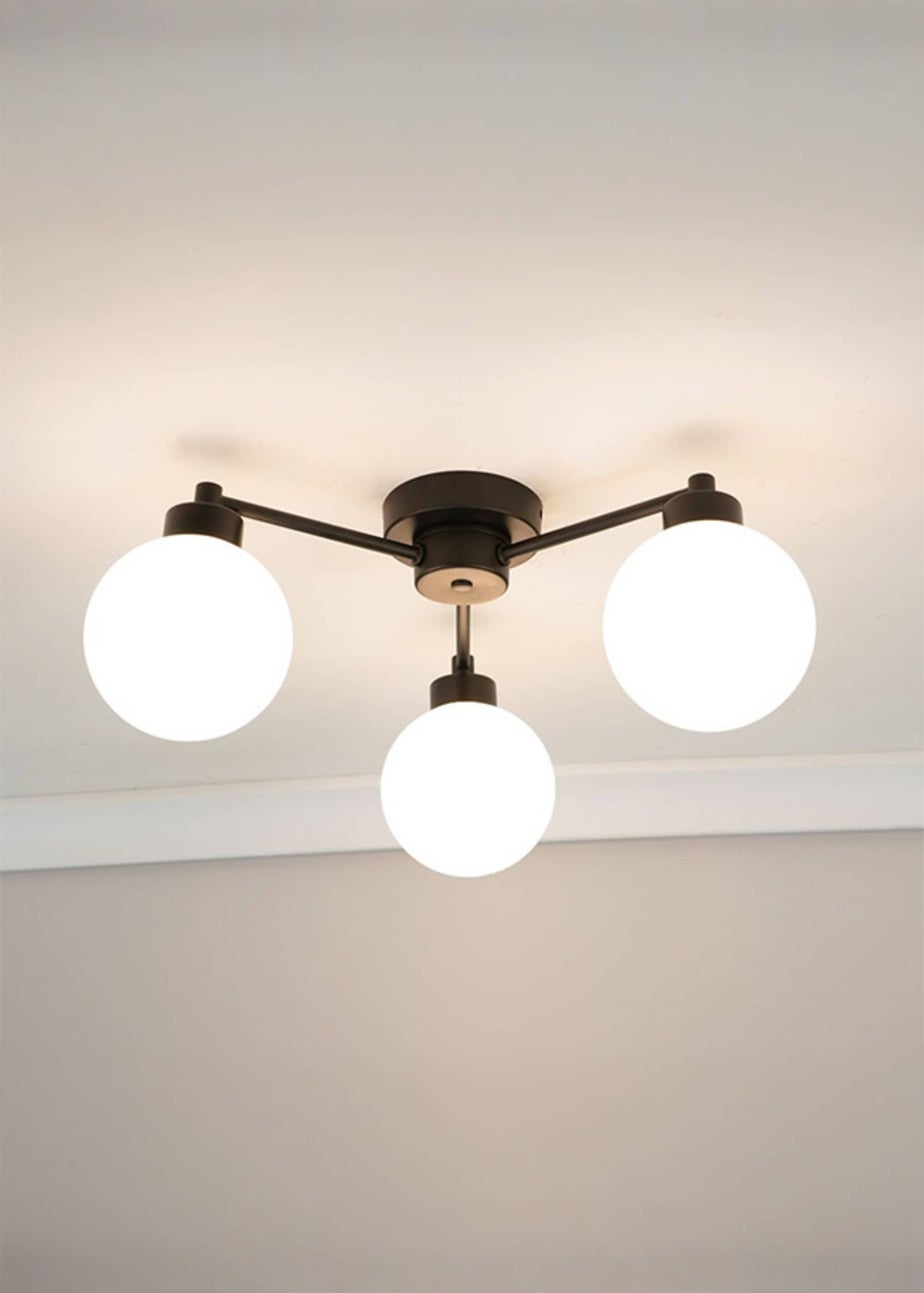 ValueLights Jonah Black Ceiling Light with Globe Shades