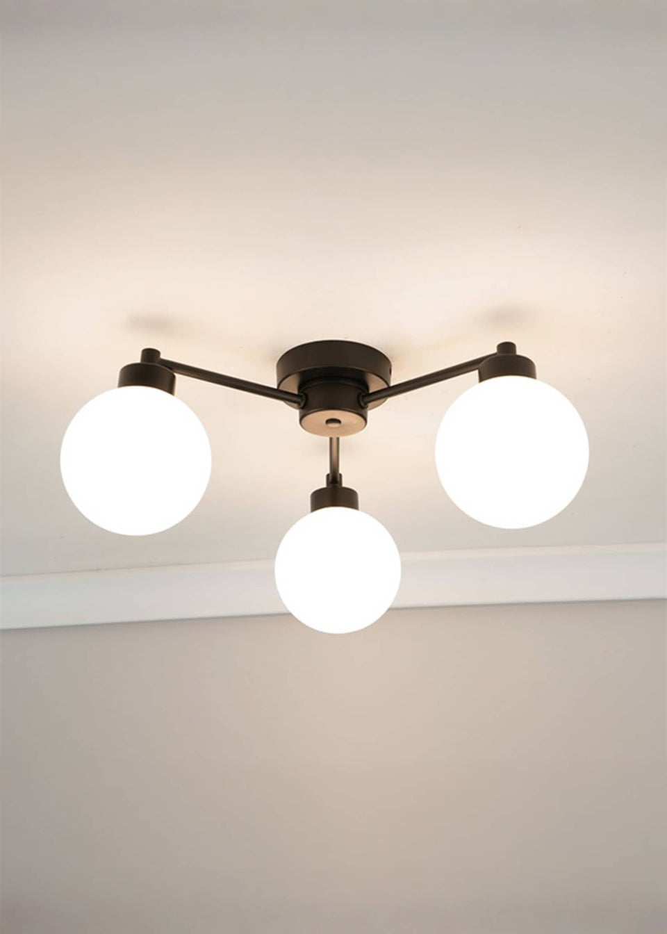 ValueLights Jonah Black Ceiling Light with Globe Shades