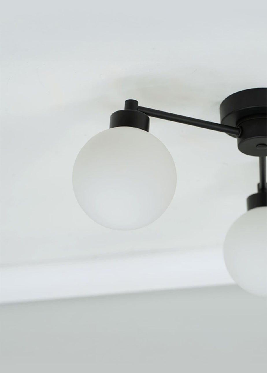 ValueLights Jonah Black Ceiling Light with Globe Shades