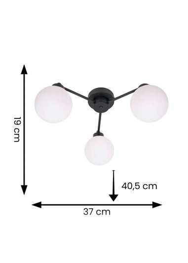 ValueLights Jonah Black Ceiling Light with Globe Shades