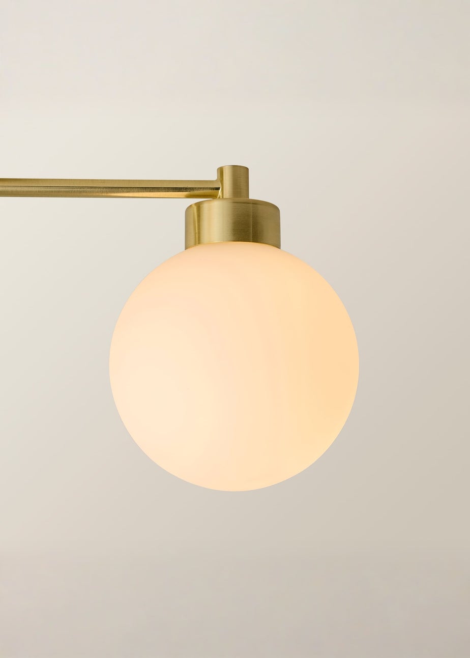 ValueLights Jonah Brushed Gold Ceiling Light with Globe Shades