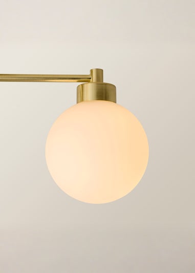 ValueLights Jonah Brushed Gold Ceiling Light with Globe Shades