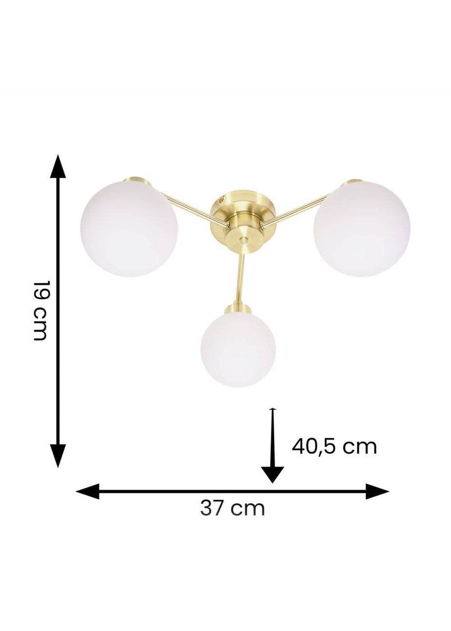 ValueLights Jonah Brushed Gold Ceiling Light with Globe Shades