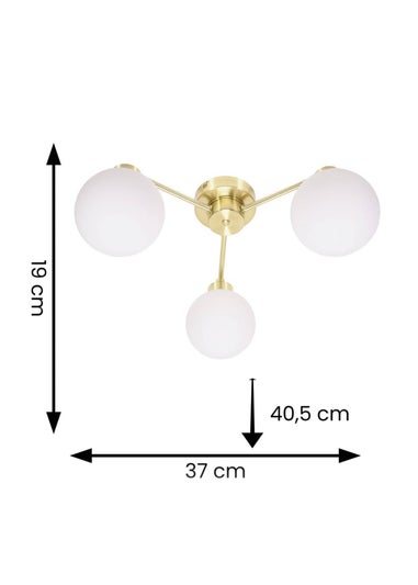 ValueLights Jonah Brushed Gold Ceiling Light with Globe Shades