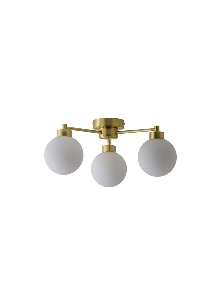 ValueLights Jonah Brushed Gold Ceiling Light with Globe Shades