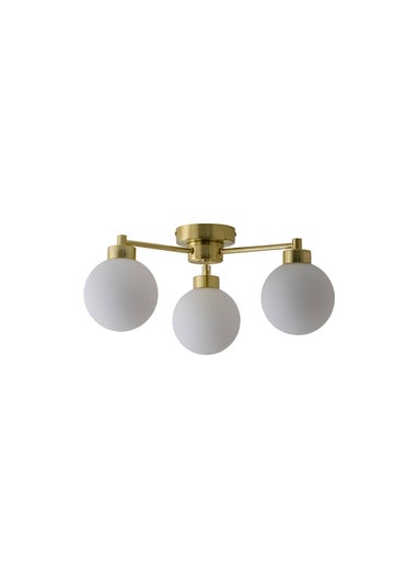 ValueLights Jonah Brushed Gold Ceiling Light with Globe Shades
