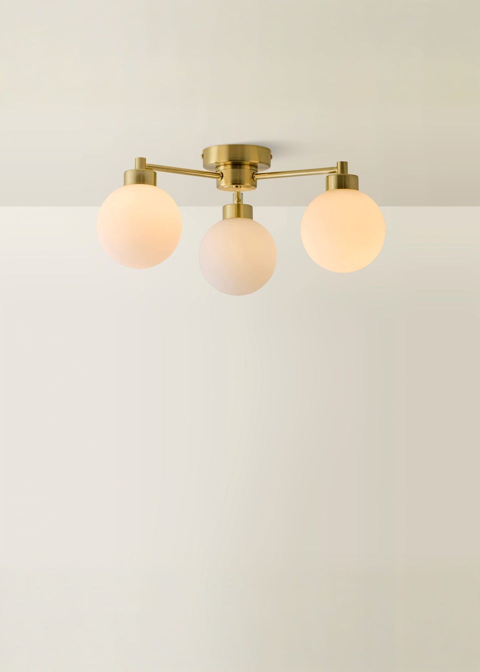 ValueLights Jonah Brushed Gold Ceiling Light with Globe Shades