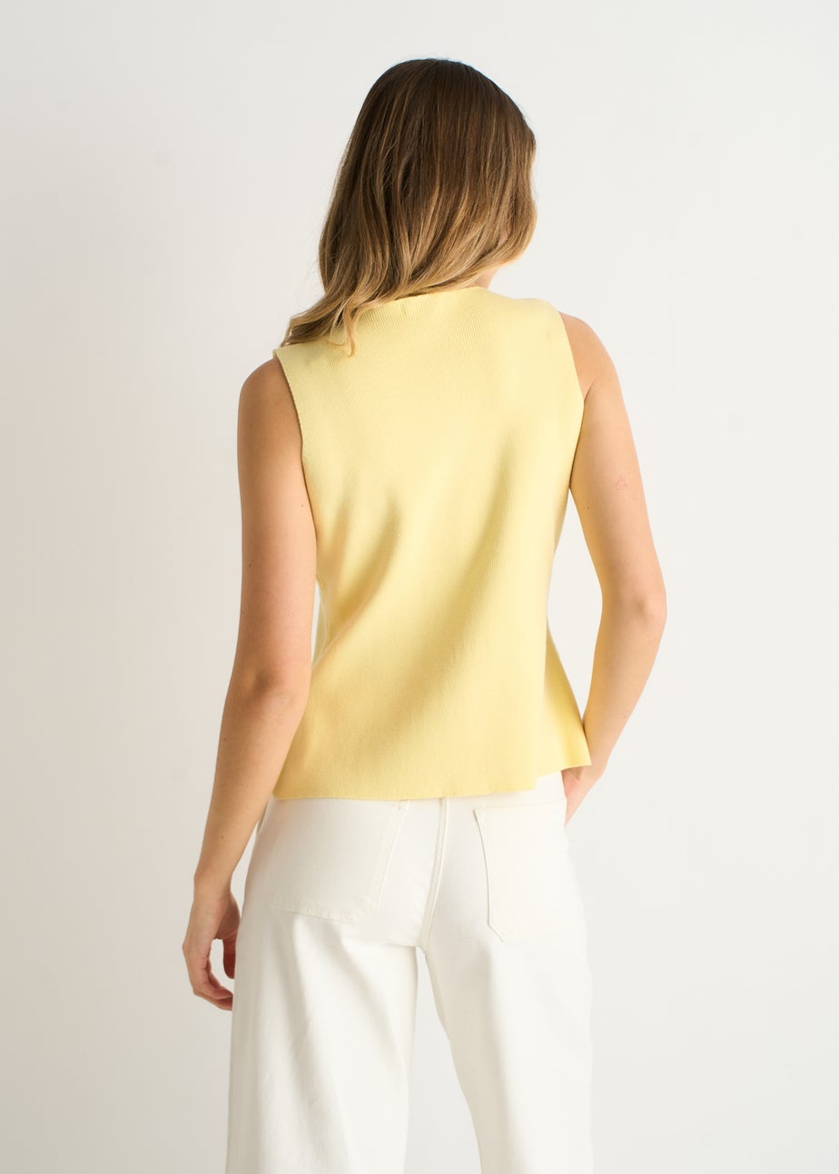 Gini London Lemon Button Front Compact Knit Waistcoat