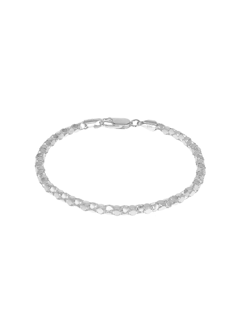 Golden Moments Sterling Silver Round Mirror Chain Bracelet