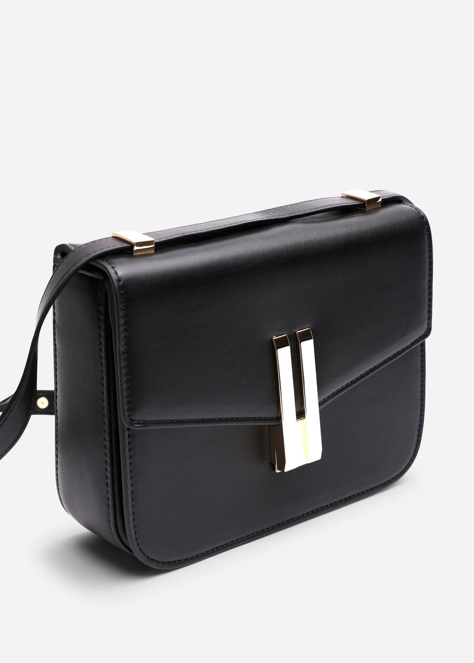Where's That From Womens Delrio Gold Clasp Cross Body Tofu Bag In Black
