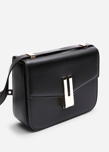 Where's That From Womens Delrio Gold Clasp Cross Body Tofu Bag In Black