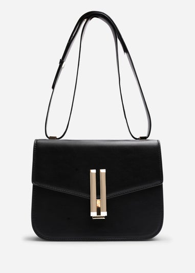 Where's That From Womens Delrio Gold Clasp Cross Body Tofu Bag In Black