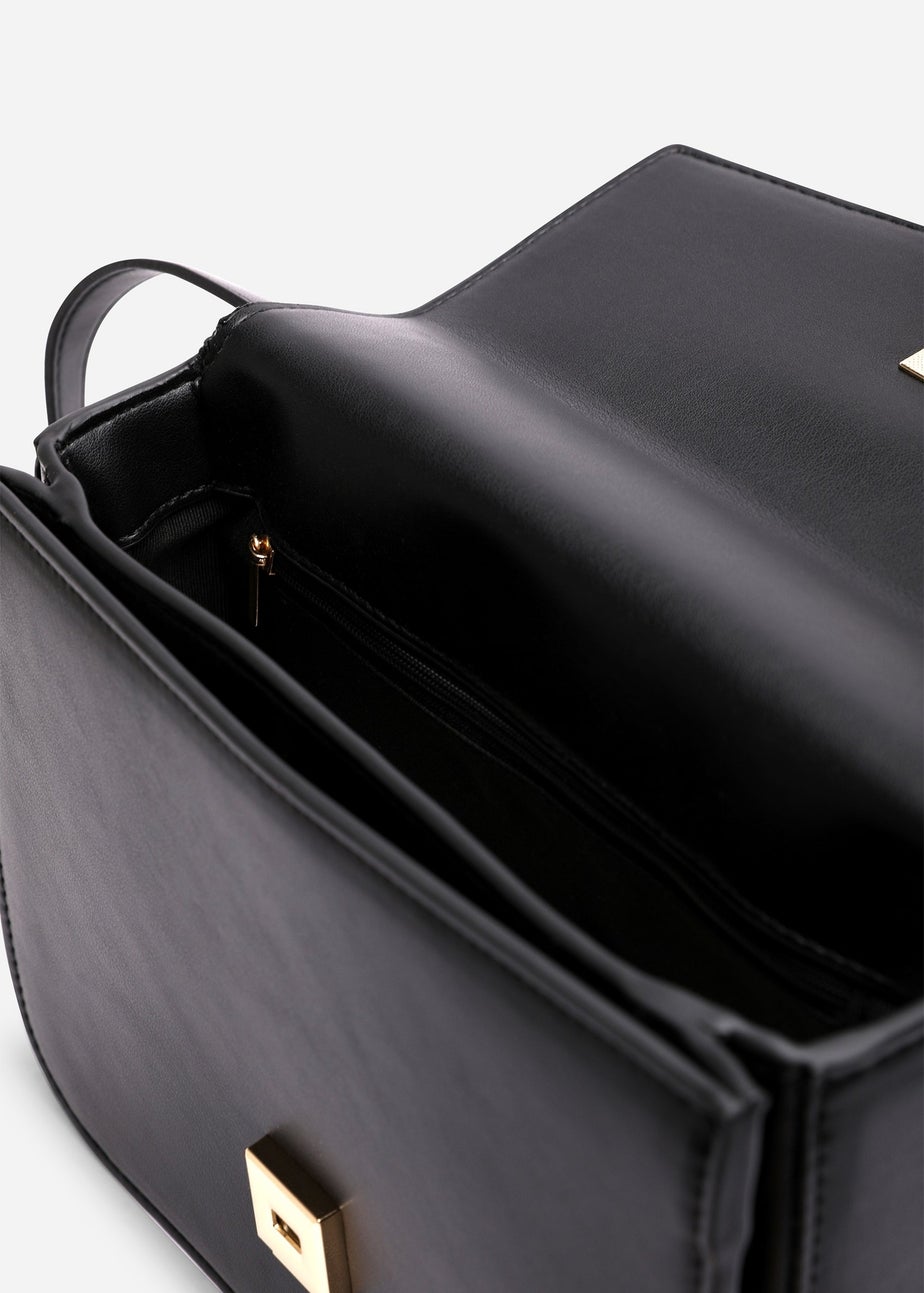 Where's That From Womens Delrio Gold Clasp Cross Body Tofu Bag In Black