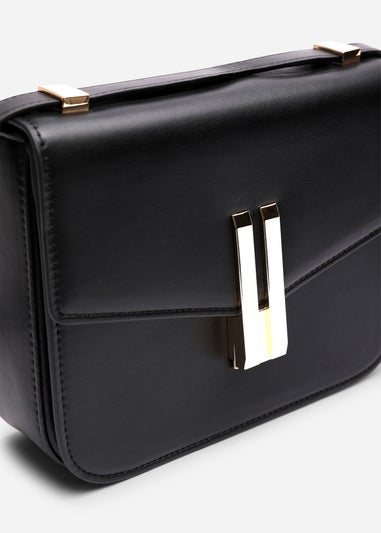 Where's That From Womens Delrio Gold Clasp Cross Body Tofu Bag In Black