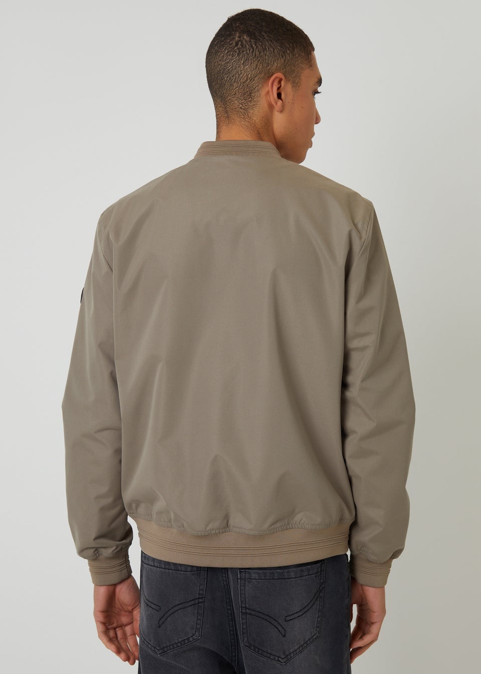 Threadbare Taupe Showerproof Classic Bomber Jacket