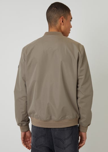 Threadbare Taupe Showerproof Classic Bomber Jacket