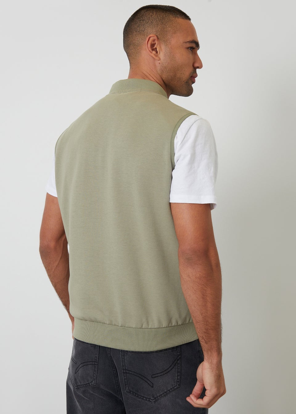 Threadbare Soft Green Quilted Hybrid Gilet