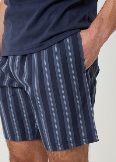 Threadbare Navy Stripe Short Pyjama Set