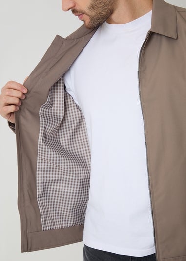Threadbare Taupe Showerproof Lightweight Zip Through Jacket