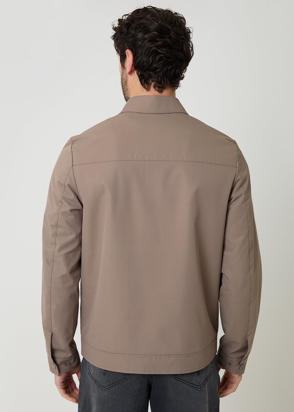 Threadbare Taupe Showerproof Lightweight Zip Through Jacket