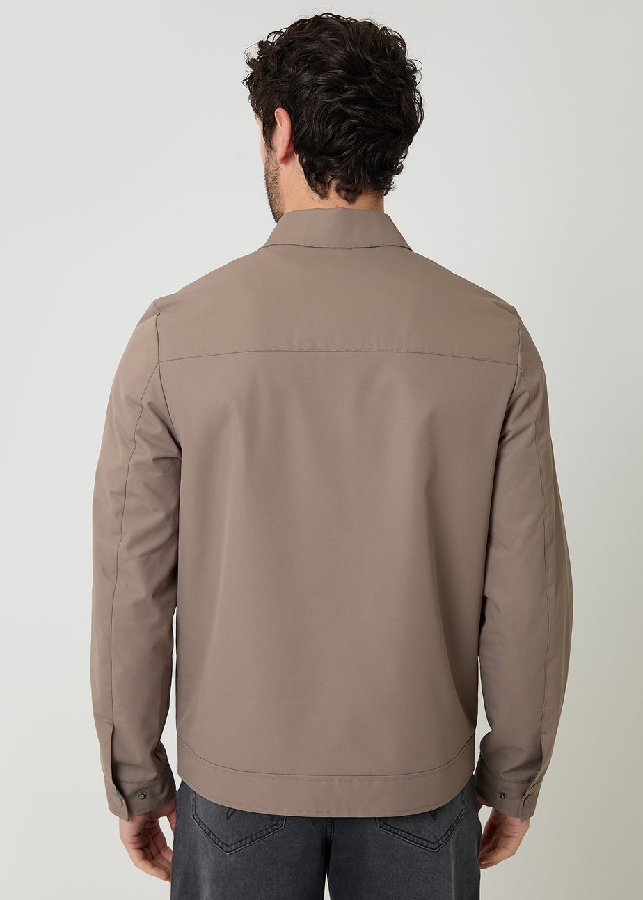 Threadbare Taupe Showerproof Lightweight Zip Through Jacket