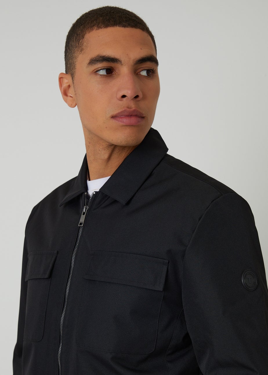 Threadbare Black Showerproof Lightweight Zip Up Jacket